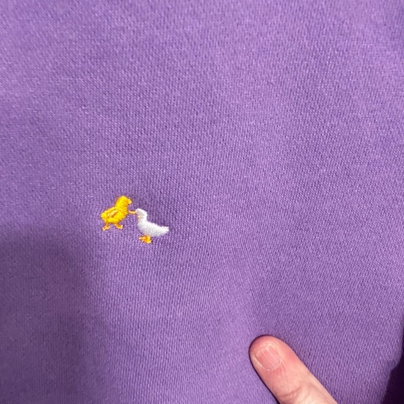 Purple Heavy Weight Crewneck Sweatshirt with Friends Charms Embroidered 2XL - Picture 10 of 16